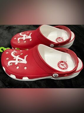 Alabama CROCS Red and White Team Logo Clogs